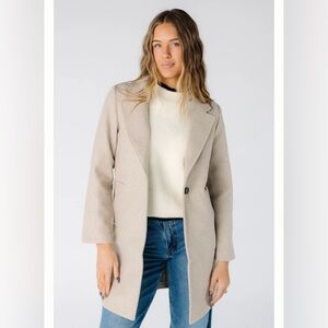 Nordstrom Love Tree Giselle Elegant Beige/ Tan Long Coat Jacket. Size S. NWT!